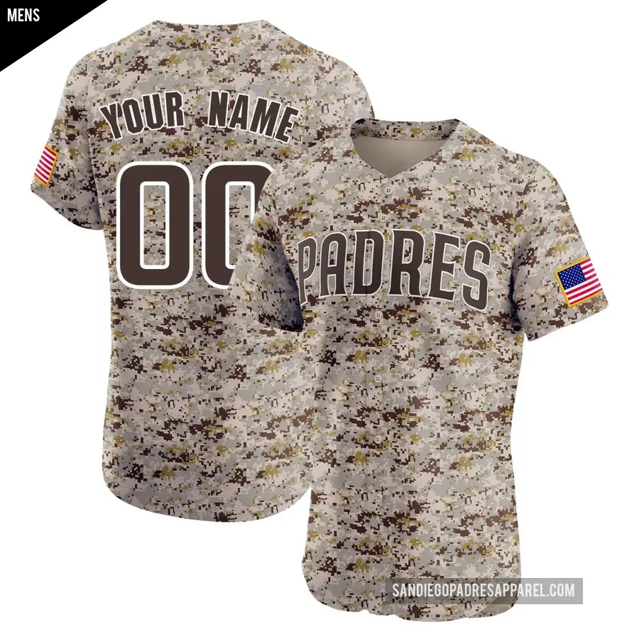 Men's San Diego Padres ＃00 Custom Elite Camo Alternate Vapor Premier Jersey