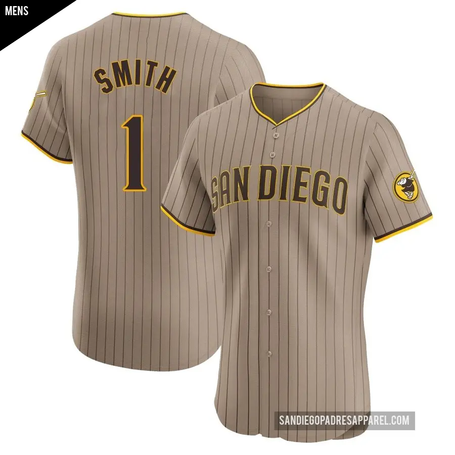 Men's San Diego Padres ＃1 Ozzie Smith Elite Brown Alternate Jersey