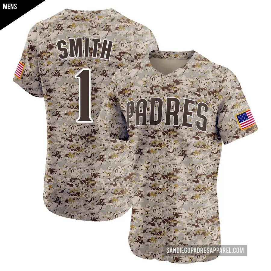 Men's San Diego Padres ＃1 Ozzie Smith Elite Camo Alternate Vapor Premier Jersey
