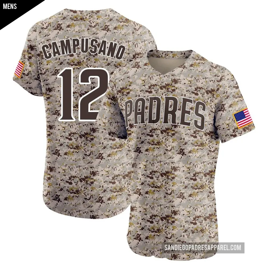 Men's San Diego Padres ＃12 Luis Campusano Elite Camo Alternate Vapor Premier Jersey