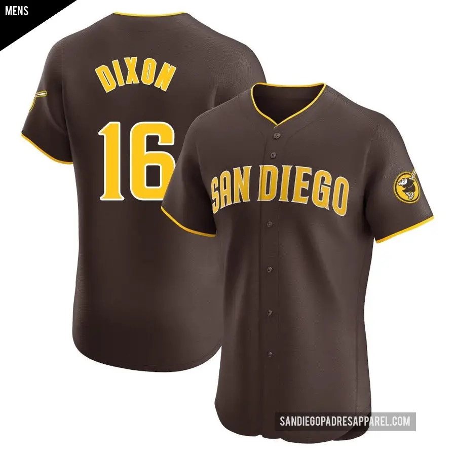 Men's San Diego Padres ＃16 Brandon Dixon Elite Brown Road Vapor Premier Jersey