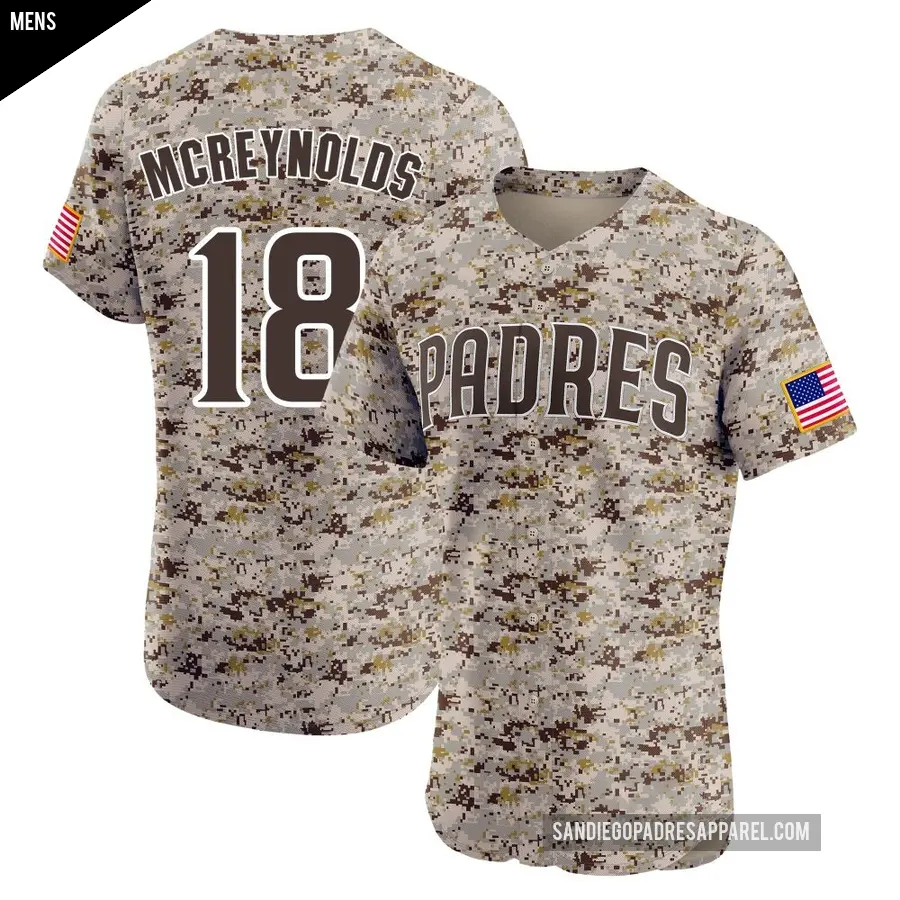 Men's San Diego Padres ＃18 Kevin Mcreynolds Elite Camo Alternate Vapor Premier Jersey
