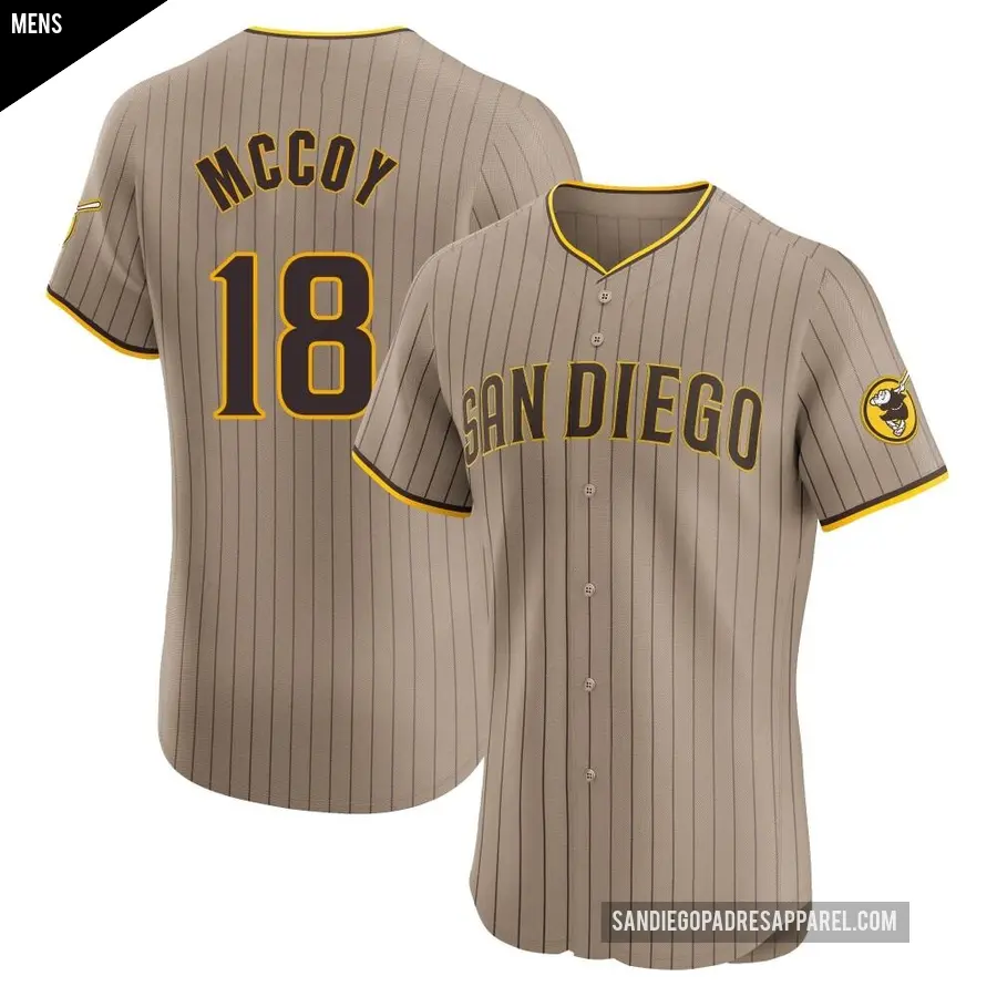 Men's San Diego Padres ＃18 Mason McCoy Elite Brown Alternate Jersey