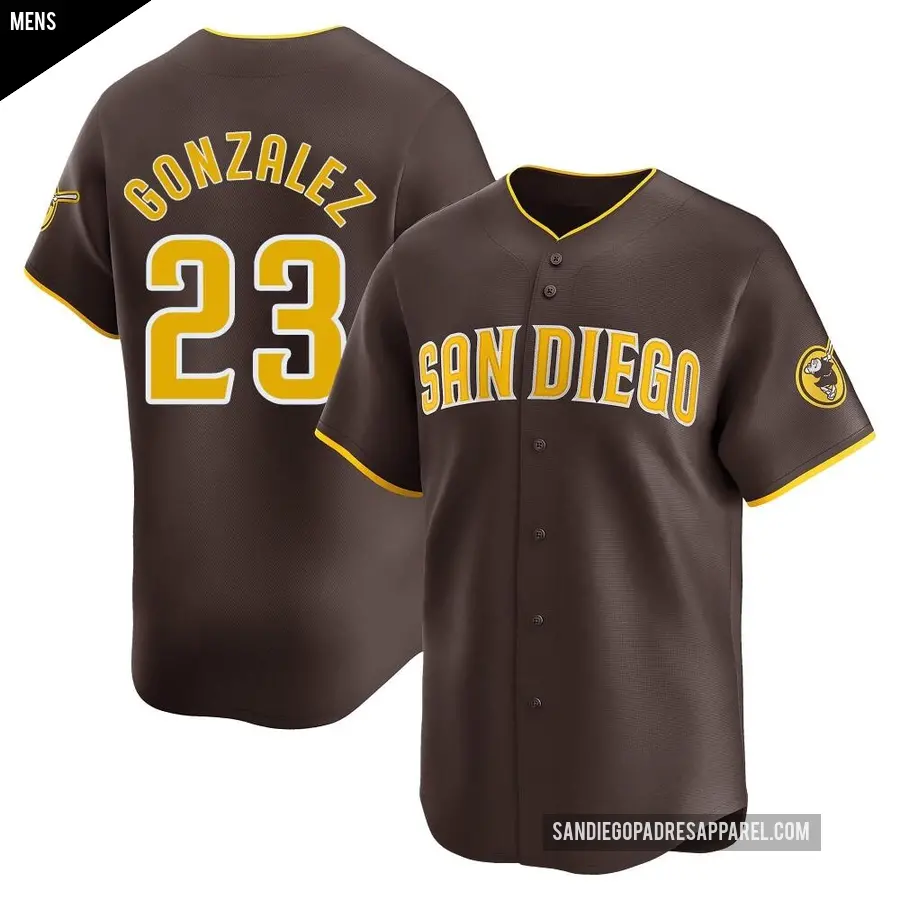 Men's San Diego Padres ＃23 Adrian Gonzalez Limited Brown Away Jersey
