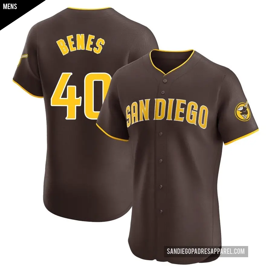 Men's San Diego Padres ＃40 Andy Benes Elite Brown Road Vapor Premier Jersey