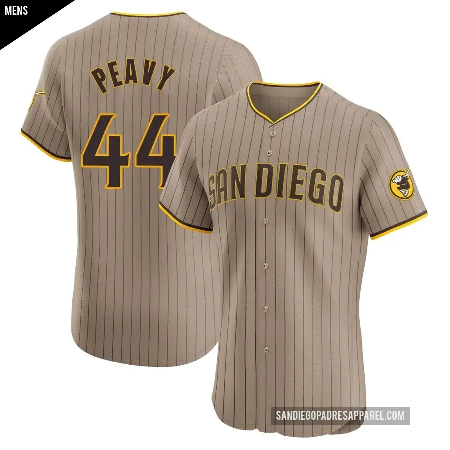 Men's San Diego Padres ＃44 Jake Peavy Elite Brown Alternate Jersey