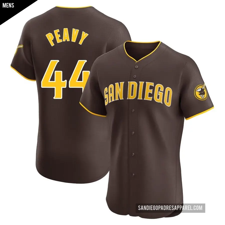 Men's San Diego Padres ＃44 Jake Peavy Elite Brown Road Vapor Premier Jersey