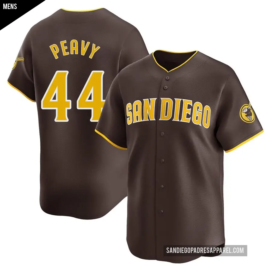 Men's San Diego Padres ＃44 Jake Peavy Limited Brown Away Jersey