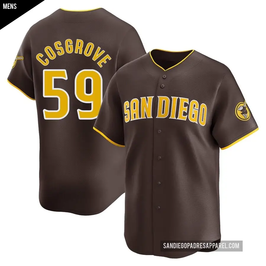 Men's San Diego Padres ＃59 Tom Cosgrove Limited Brown Away Jersey