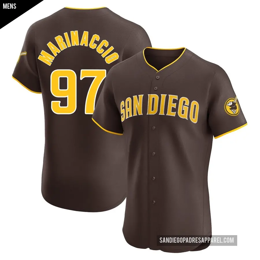 Men's San Diego Padres ＃97 Ron Marinaccio Elite Brown Road Vapor Premier Jersey