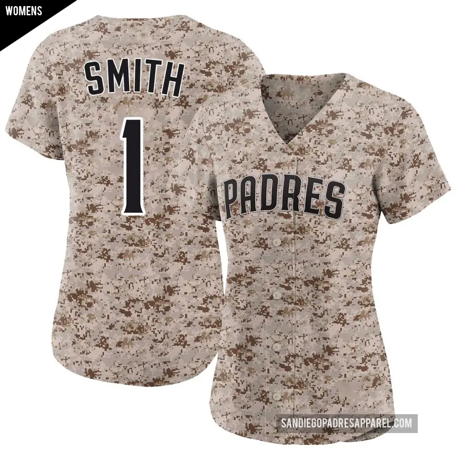 Women's San Diego Padres ＃1 Ozzie Smith Limited Camo 2nd Alternate Jersey