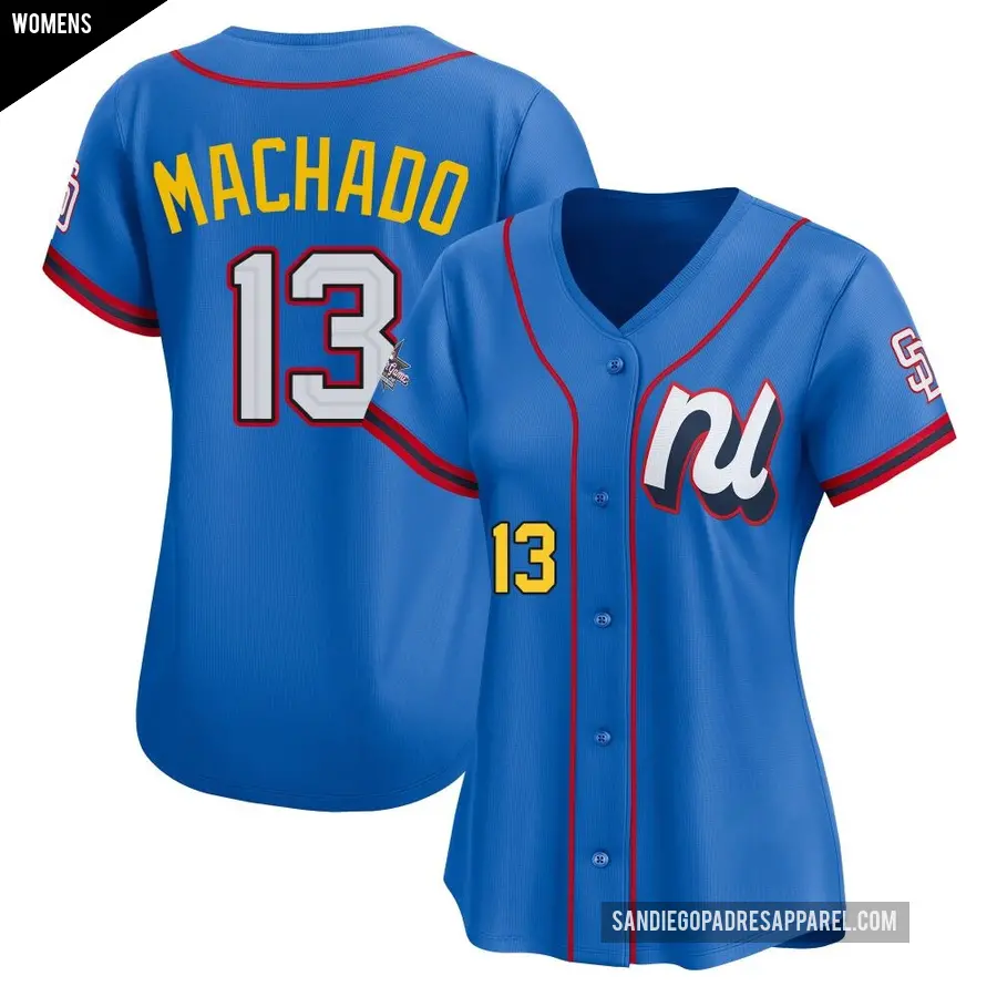 Women's San Diego Padres ＃13 Manny Machado Limited Blue National League 2025 All-Star Edition Jersey