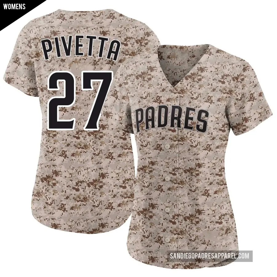Women's San Diego Padres ＃27 Nick Pivetta Limited Camo 2nd Alternate Jersey