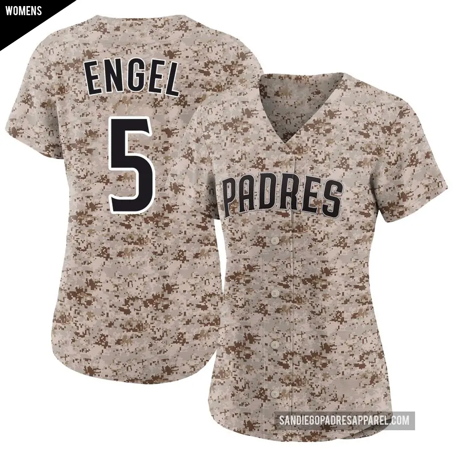 Women's San Diego Padres ＃5 Adam Engel Limited Camo 2nd Alternate Jersey