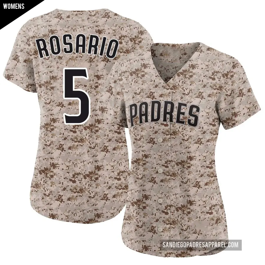 Women's San Diego Padres ＃5 Eguy Rosario Limited Camo 2nd Alternate Jersey