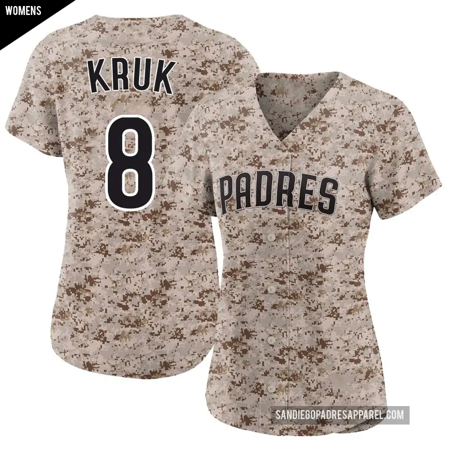 Women's San Diego Padres ＃8 John Kruk Limited Camo 2nd Alternate Jersey