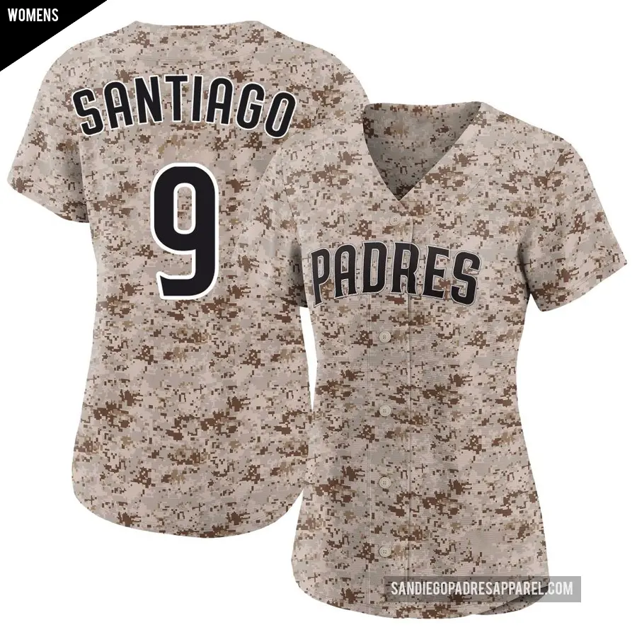 Women's San Diego Padres ＃9 Benito Santiago Limited Camo 2nd Alternate Jersey
