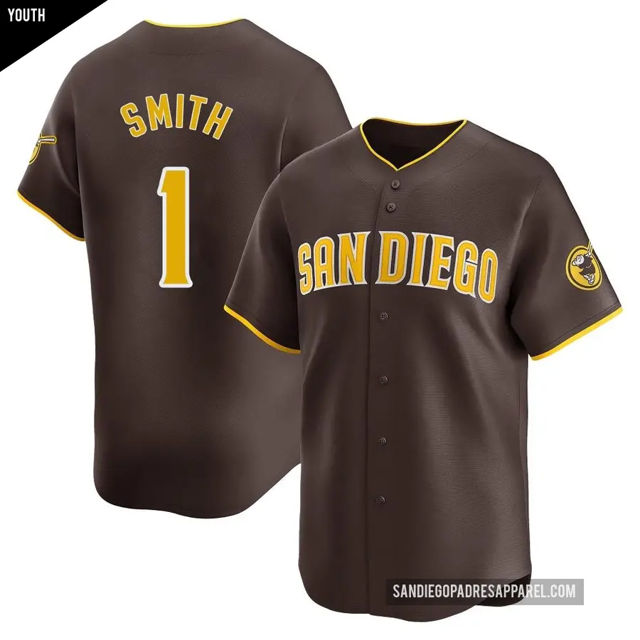 Youth San Diego Padres ＃1 Ozzie Smith Limited Brown Away Jersey