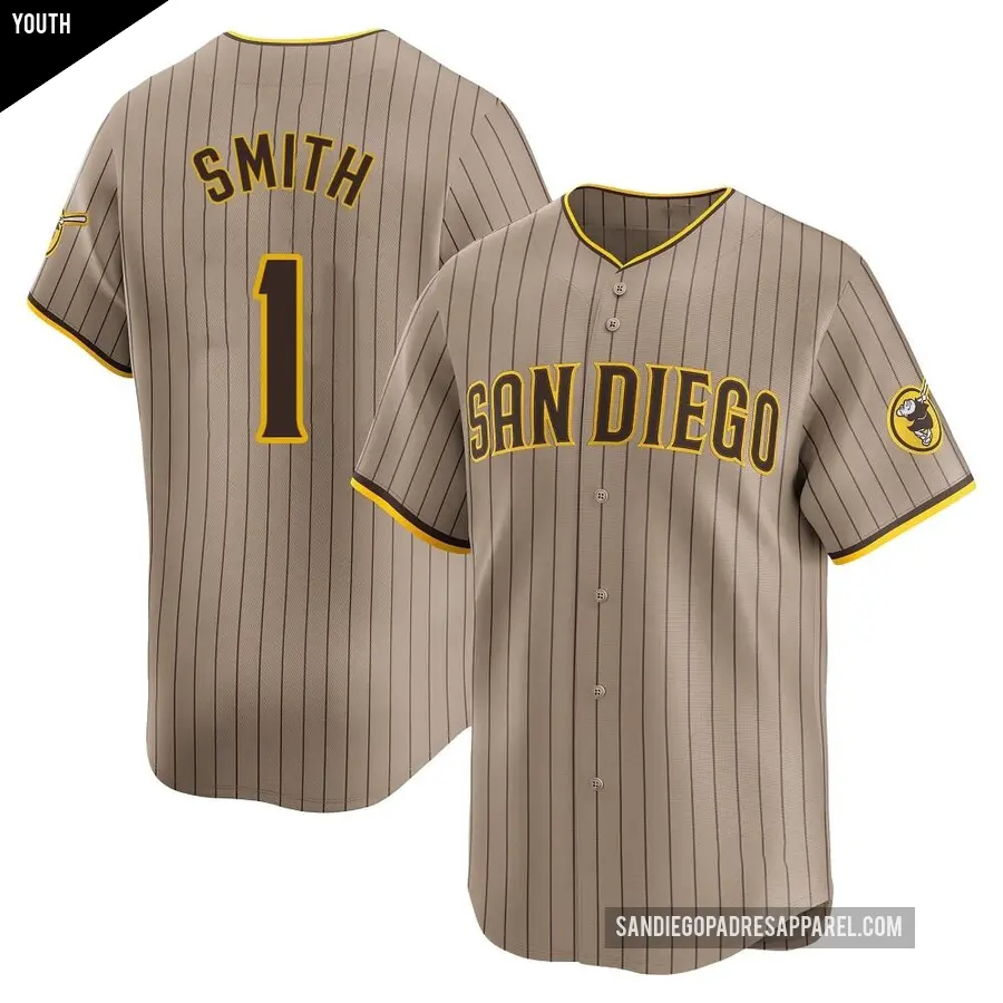 Youth San Diego Padres ＃1 Ozzie Smith Limited Tan Alternate Jersey