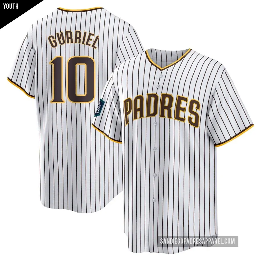 Youth San Diego Padres ＃10 Yuli Gurriel Replica White 2024 World Tour Seoul Series Home Jersey