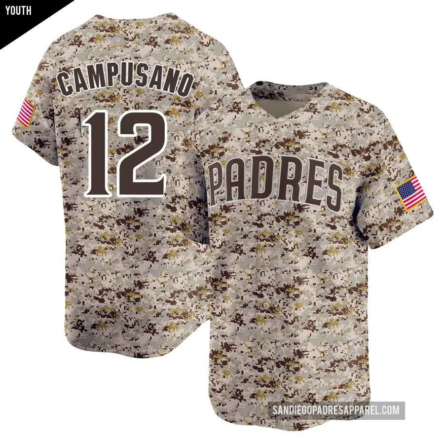 Youth San Diego Padres ＃12 Luis Campusano Limited Camo 2nd Alternate Jersey