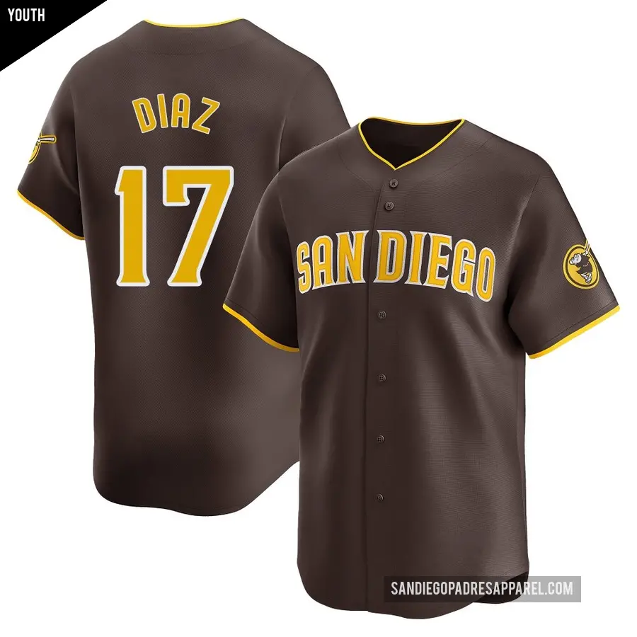Youth San Diego Padres ＃17 Elias Diaz Limited Brown Away Jersey