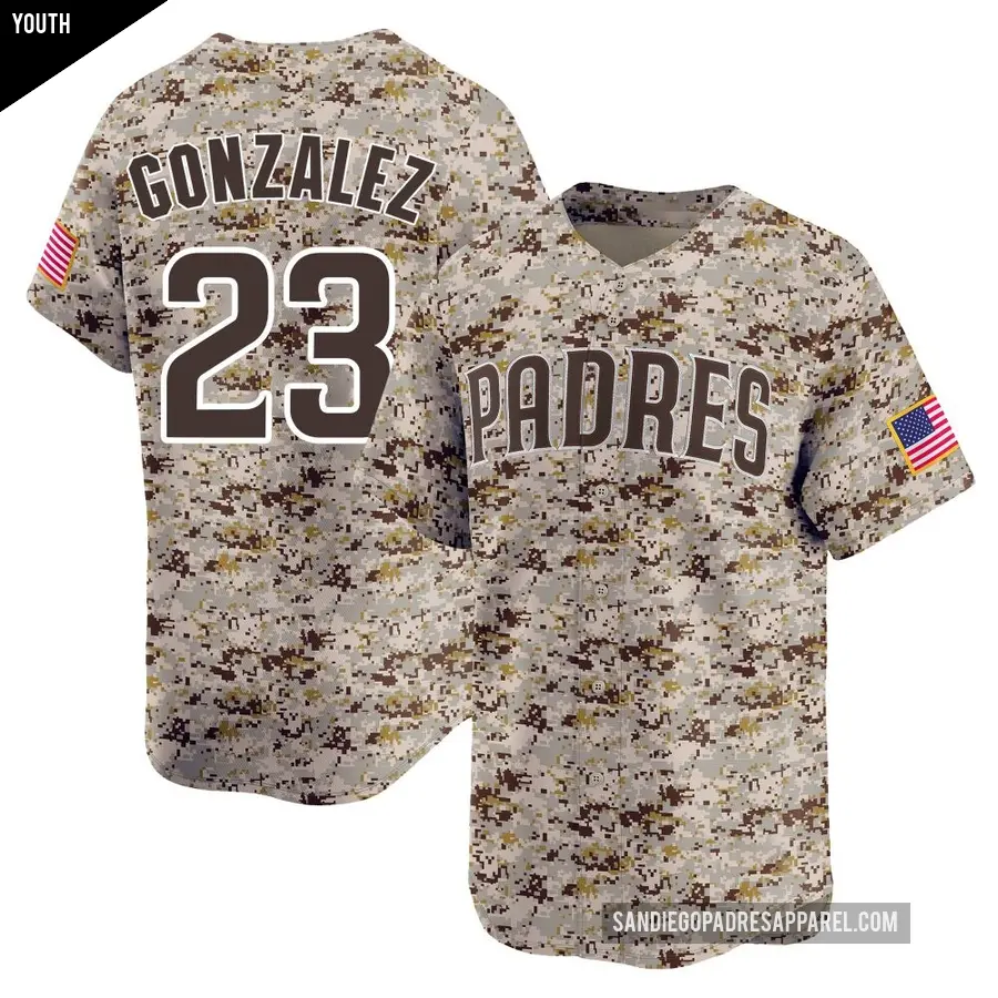 Youth San Diego Padres ＃23 Adrian Gonzalez Limited Camo 2nd Alternate Jersey