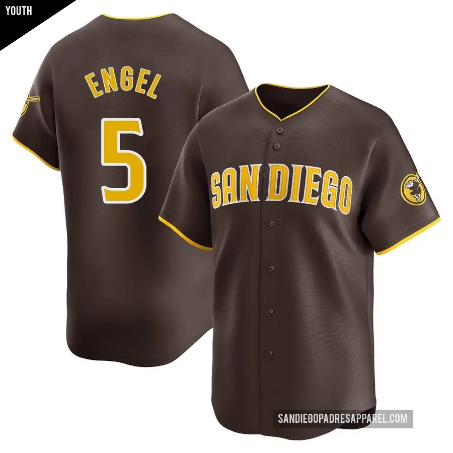 Youth San Diego Padres ＃5 Adam Engel Limited Brown Away Jersey